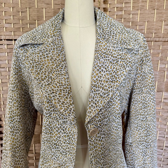 EUC animal print lightweight nubuck leather coat XL - Picture 3 of 14